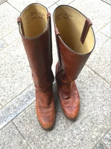 웨스턴 롱 부츠 브라운 가죽