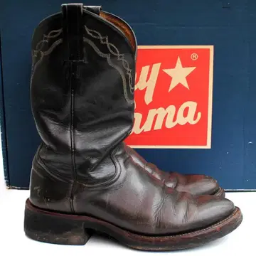 TONY LAMA 웨스턴 부츠 블랙 바이커 페코스 부츠