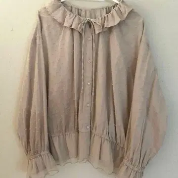 새상품급 Kazumi 콜라보 프릴 칼라 튤 블라우스 사만사 모스모스