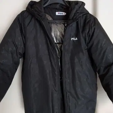 FILA 후드 부착 나일론 자켓 블랙