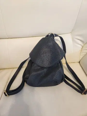 블랙 합성 피혁 백팩