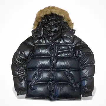 Y2K 00년대 퍼 달린 다운 광택 다운 헤이세이