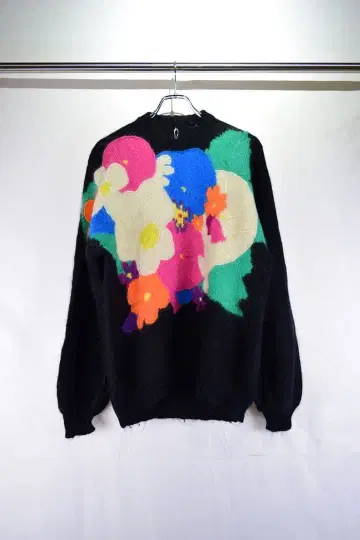 구제 모헤어 울 디자인 니트 스웨터 유럽 구제 빈티지