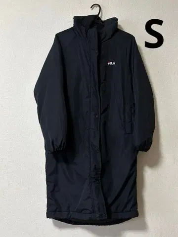 FILA 벤치 코트 여성용 S 블랙 롱 코트