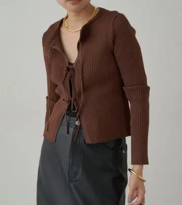 lounge dress 리본 리브 니트