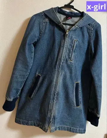 x-girl 후드 부착 데님 자켓 1 사이즈
