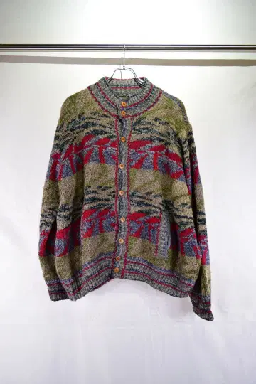 구제 의류 유로 디자인 울 니트 자켓 유럽 구제 빈티지