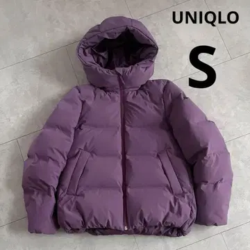 UNIQLO 심리스 다운 후드티 퍼플 S