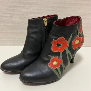 [새상품급] MANA 마나 꽃무늬 자수 숏부츠 36 23cm 포피꽃무늬