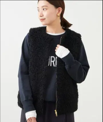 IENA 인조 모피 베스트 23AW