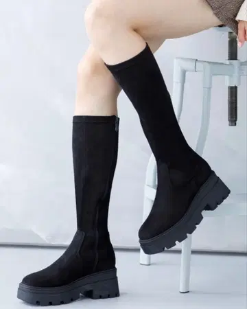 attagirl 통굽 탱크 밑창 롱 부츠