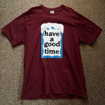 have a good time T셔츠 L 사이즈 버건디