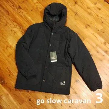 go slow caravan 후드 부착 다운 자켓 블랙