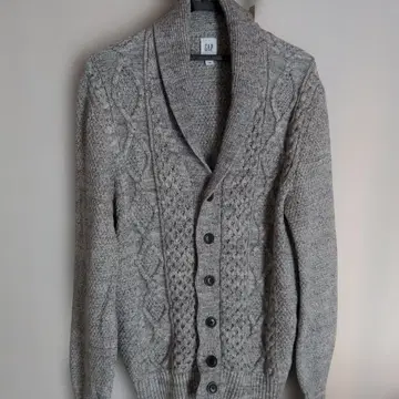 GAP 그레이 가디건 케이블 니트