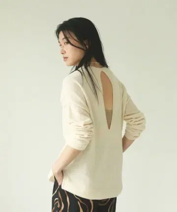 TODAYFUL 투데이풀 백 오픈 니트 울100% 에크루F