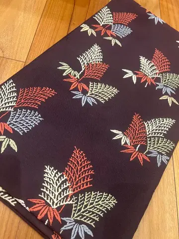 후쿠로 오비 짙은 갈색 짙은 보라색 계열 댓잎과 솔잎 새상품급 중고