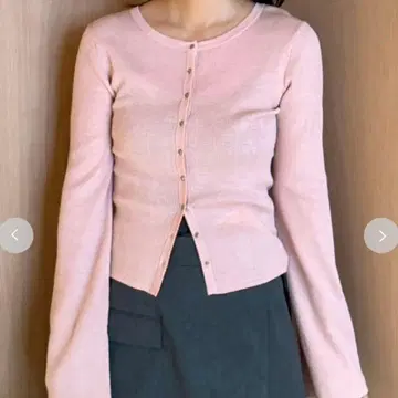 FRAY I.D 2way 플레어 슬리브 리브 가디건