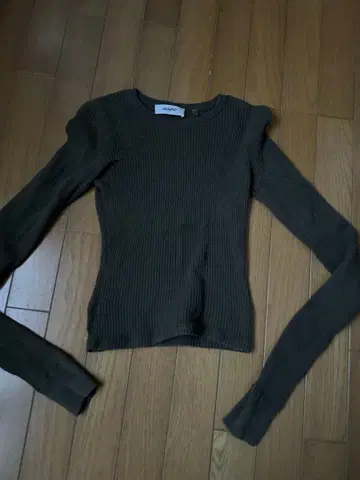 GUIZIO 다크 그린 카키 긴팔 T셔츠 X-SMALL