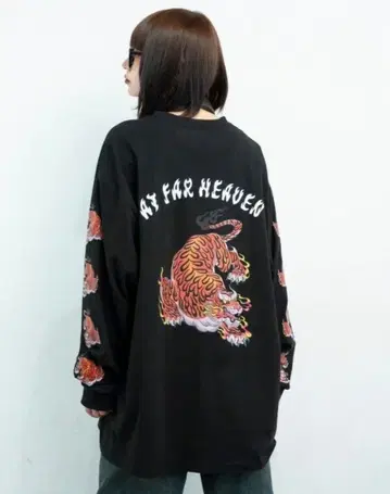 츄우카타베타이 TIGER long sleeve t-shirt/Black