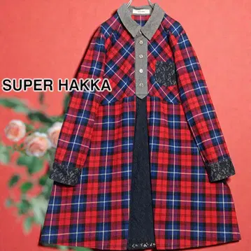 SUPER HAKKA 슈퍼 하카 체크 레이스 절개 튜닉