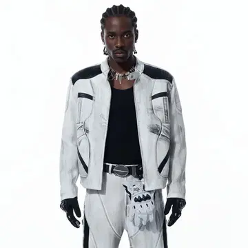 화이트 비대칭 자켓