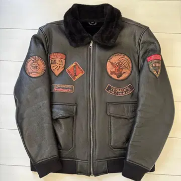 플라이트 자켓 남성용 라무 무스탕 가죽 XL