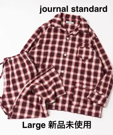 [ 미사용 새상품 ] L 사이즈 리빙 애로우 옴브레 체크 파자마