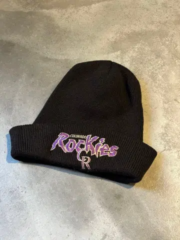 90s 콜로라도 로키스 Colorado Rockies 니트 모자 블랙