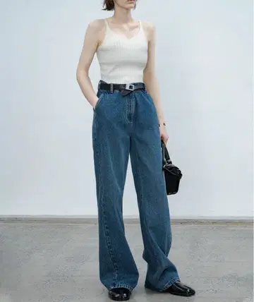EKCOOKIES 내로우 와이드 스트레이트 데님 팬츠