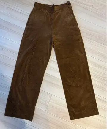 브라운 코듀로이 와이드 팬츠