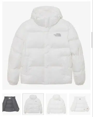 THE NORTH FACE 후드 부착 다운 자켓 화이트