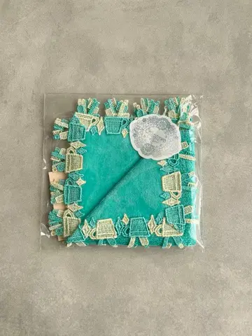 치카자와 레이스 손수건 에티켓 민트 그린 새상품 미개봉