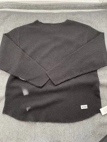 BIG WAFFLE BOAT NECK SHIRT L 블랙