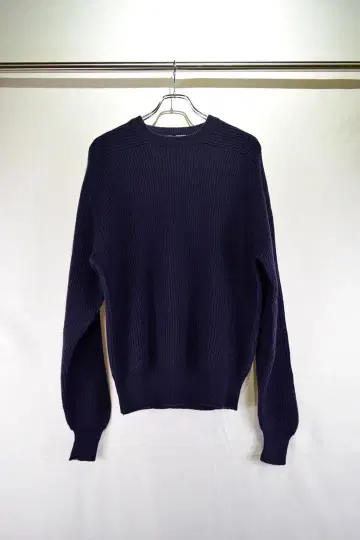 구제 플레인 울 니트 스웨터 빈티지 80s 90s 네이비 컬러