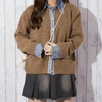 GORGE 데님 도킹 니트 가디건