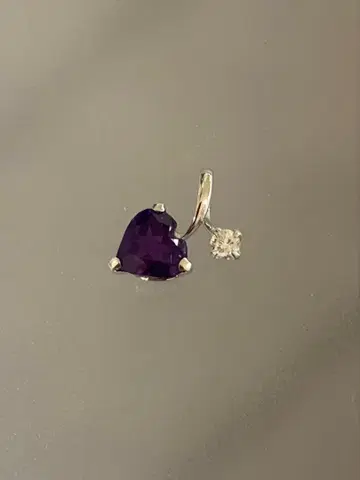 K14WG 자수정 하트 펜던트 탑