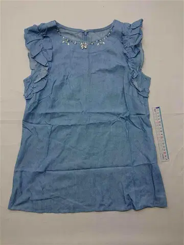 아푸와이저 리셰 비쥬 장식 프릴 슬리브 블라우스 여성용