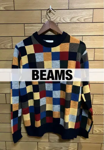 BEAMS / 빔즈 ( 스웨터 | 패널 블록 멀티 컬러 )