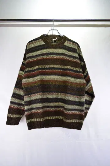 구제 의류 디자인 울 아크릴 니트 스웨터 이탈리아제 빈티지 올 패턴