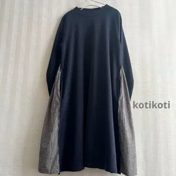속기모 깅엄 체크 긴팔 포켓 부착 원피스 kotikoti 나추란