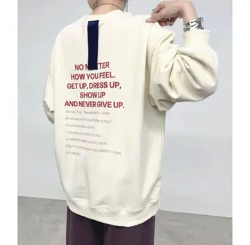 NUS  백 로고 풀오버 아이보리