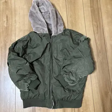 리버서블 자켓 L 사이즈 올리브 그린/베이지