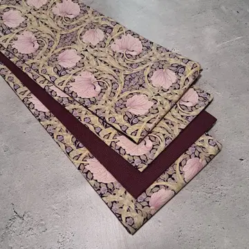 반폭 오비 장척 윌리엄 모리스 핀 퍼넬 x 일본산 코튼 린넨 리버서블