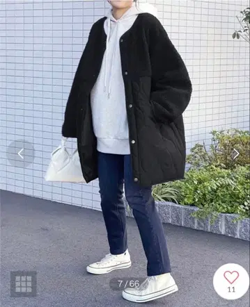 reca 보아 절개 퀼팅 코트 예쁩니다