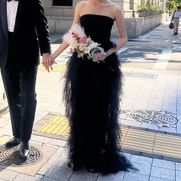 블랙 롱 드레스 촬영 2차 모임