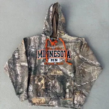 2000s 미네소타 스테이트 페어 카모플라쥬 리얼트리 패턴 후드티