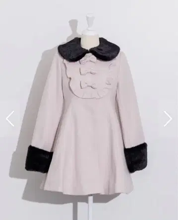 pium 요크 프릴 리본 도리 코트