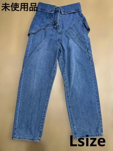 레이어드풍 데님 오샤레 디자인 팬츠