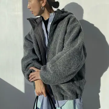 FRAMWORK 울 집업 블루종