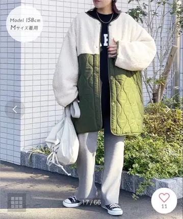 reca 보아 절개 퀼팅 코트 클리닝 완료